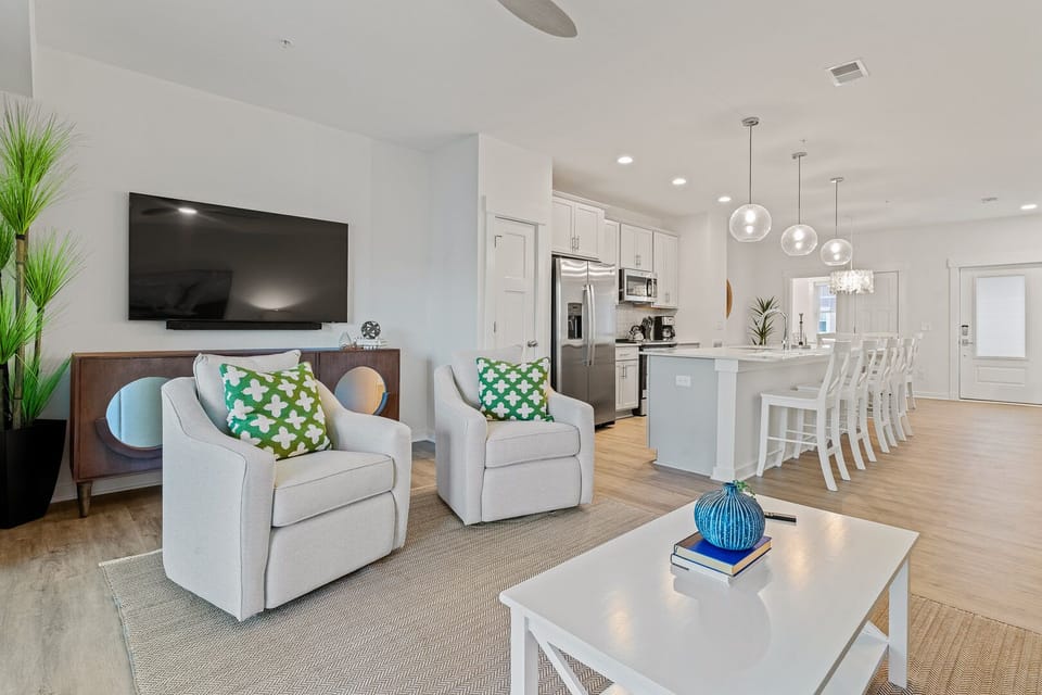 Living Area with Deck Access on Second Level