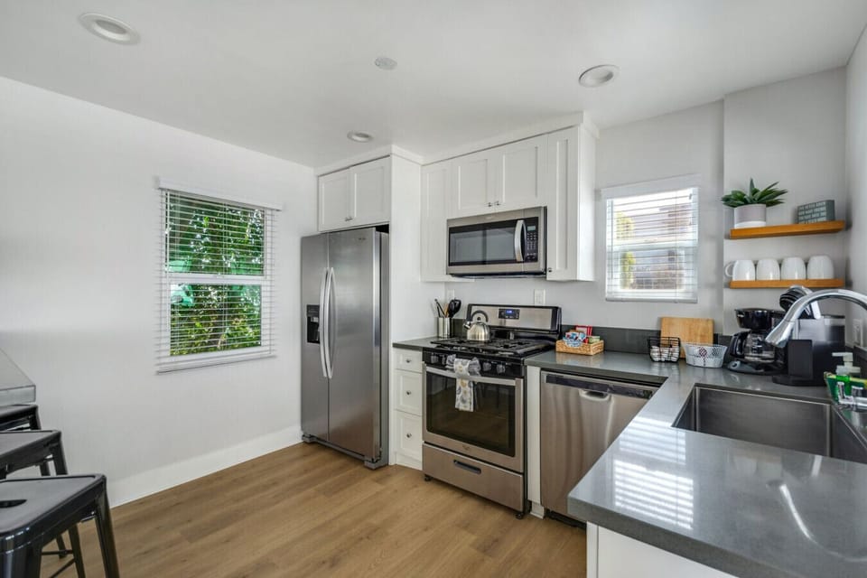 Kitchen fully stocked.