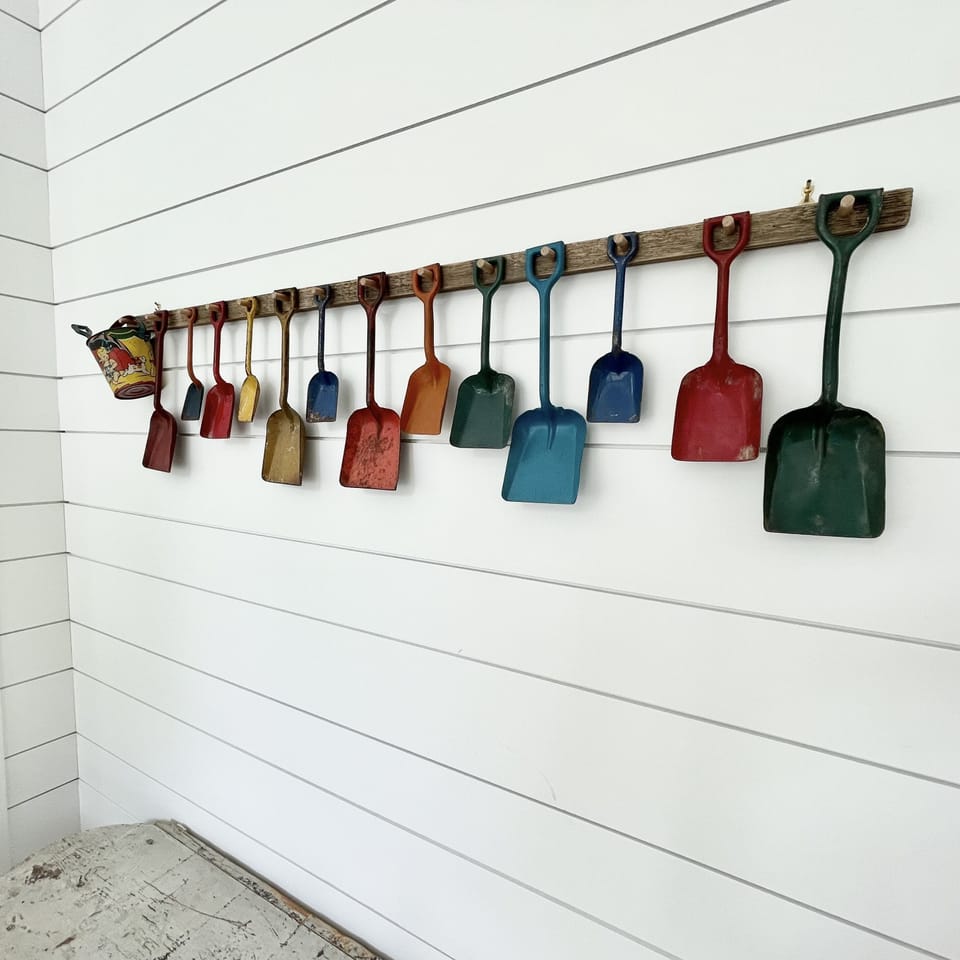 Vintage beach shovels