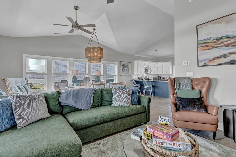 Comfortable seating for all and plenty of games for the family
