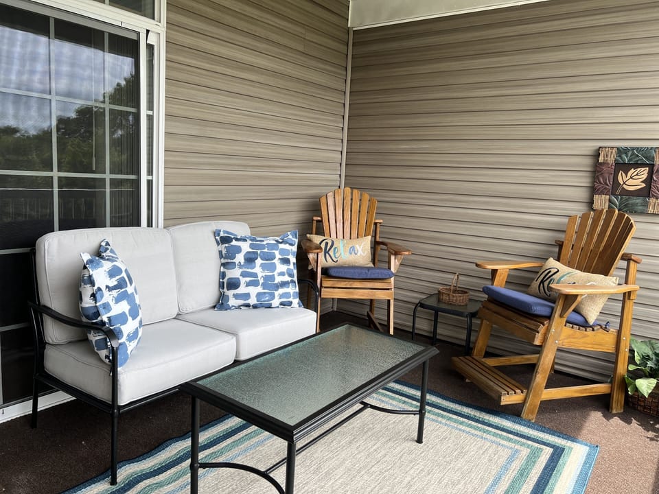 Deck off living area for morning coffee time
