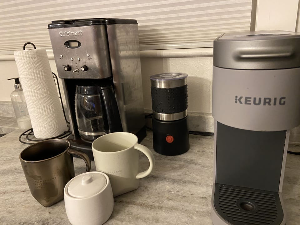 Coffee time at the lake is the best.