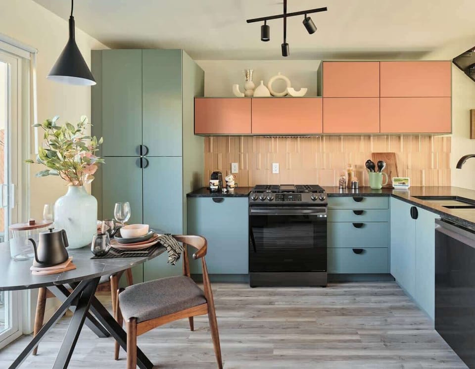 Our kitchen features designer backsplash and is fully equipped with everything you need for a delicious meal.