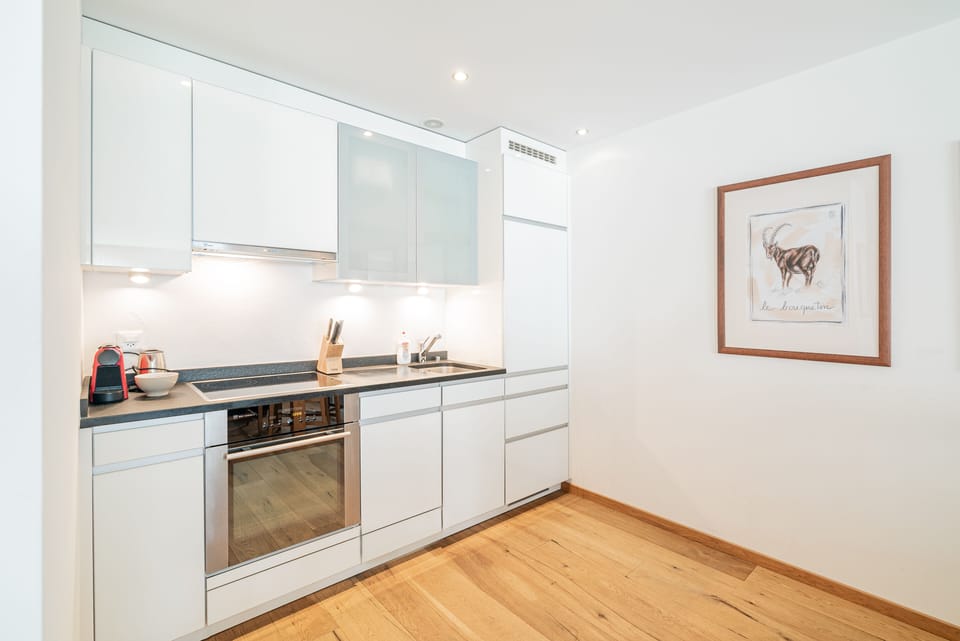 One-Bedroom Apartment with Matterhorn View and terrace | Private kitchen | Full-size fridge, oven, stovetop, dishwasher