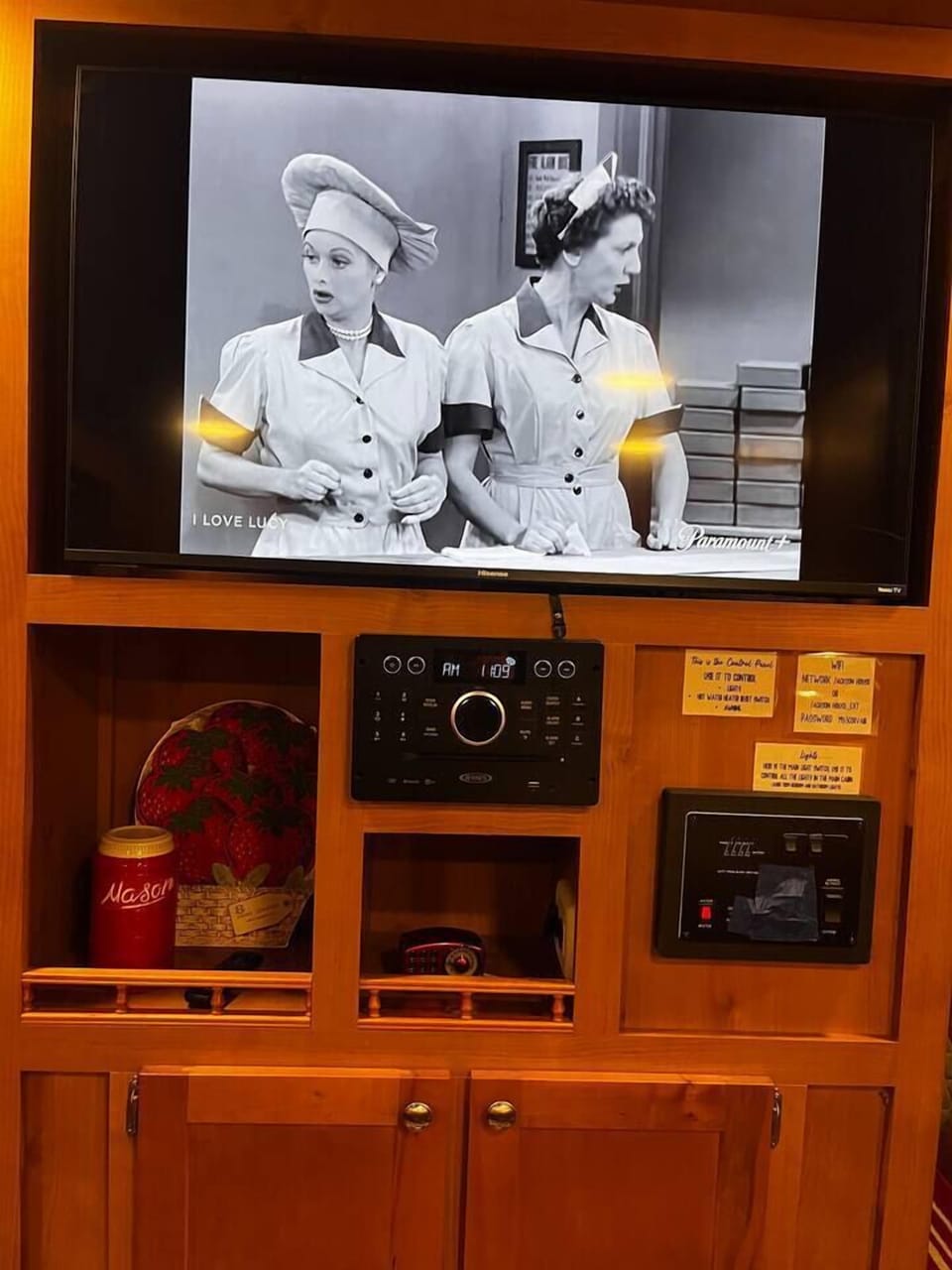 Watch all your favorite shows on the smart TV or listen to some tunes on our surround sound system! 