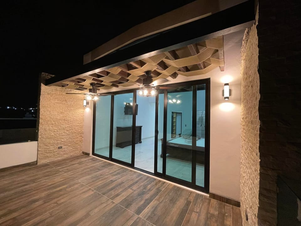 Upper Patio looking at ocean at night