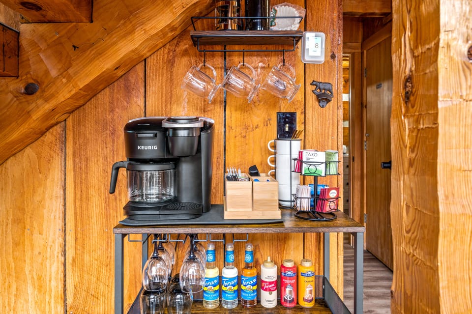 Enjoy our coffee/tea/wine bar to your heart's desire.