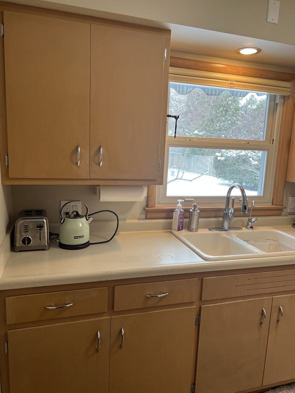 Fully Equipped Kitchen. We kept the original 1950's charm.  Clean and stocked!