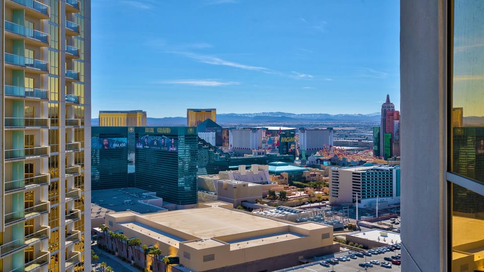 Wake up to stunning views of the Las Vegas Strip right from your window!