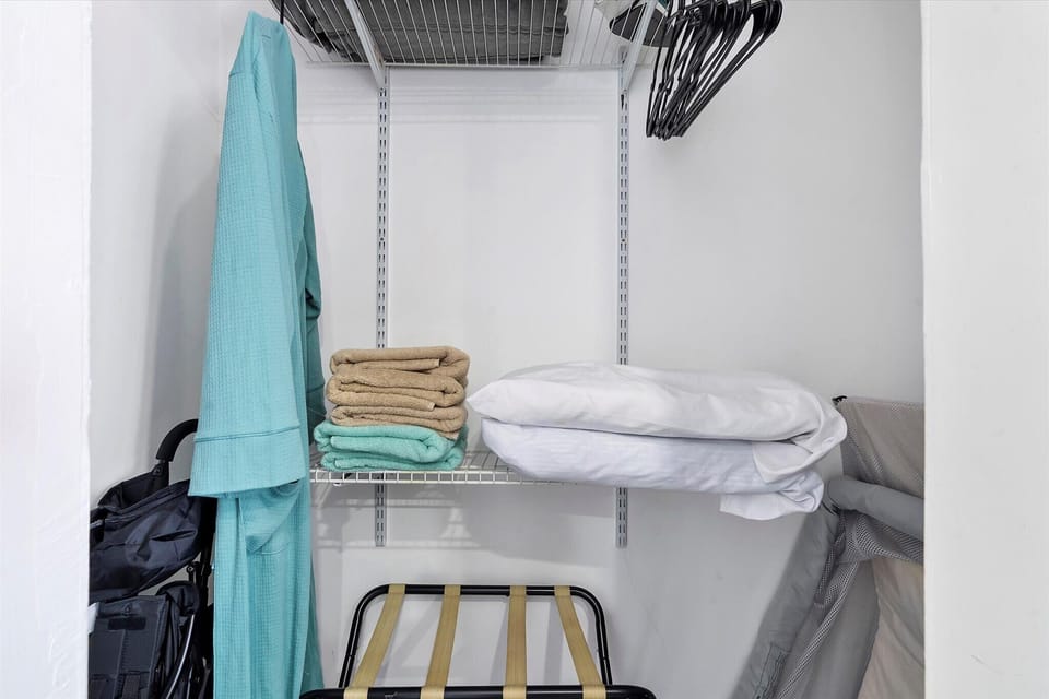 Extra linens, Towels, Bathrobe, Pillows, Iron, Iron Board, Luggage Rack