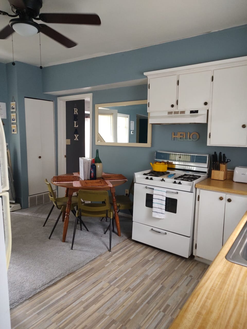 New kitchen flooring and ceiling fan 