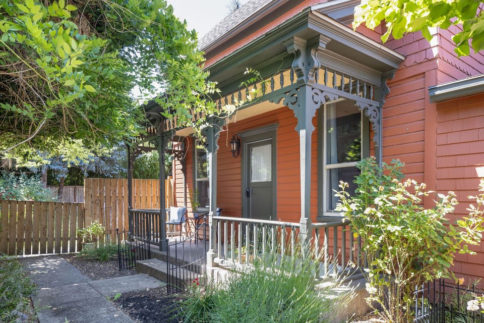 Shaded side porch for morning coffee sipping