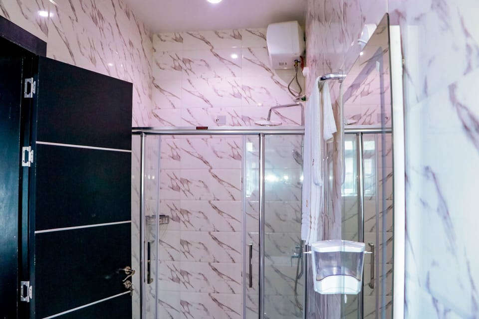 Designer toiletries, bidet, towels, soap