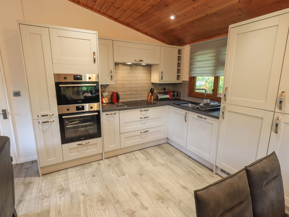 Fridge, dishwasher, cookware/dishes/utensils