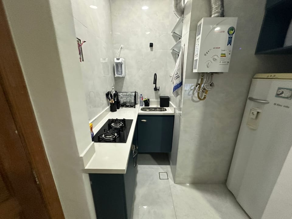 Apartment | Private kitchen | Fridge, microwave, blender, cookware/dishes/utensils