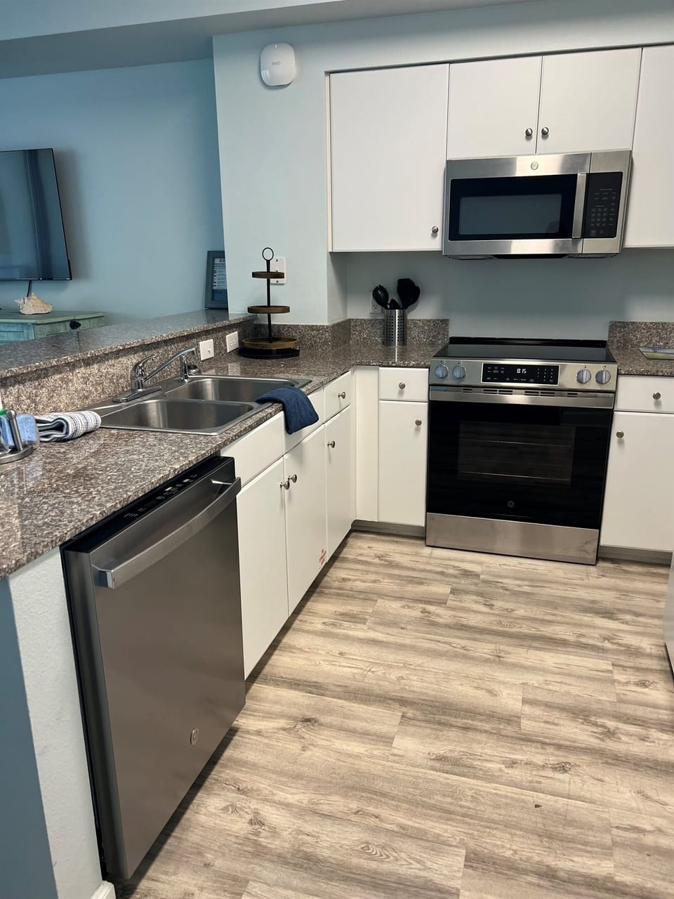 Kitchen with new stainless appliances