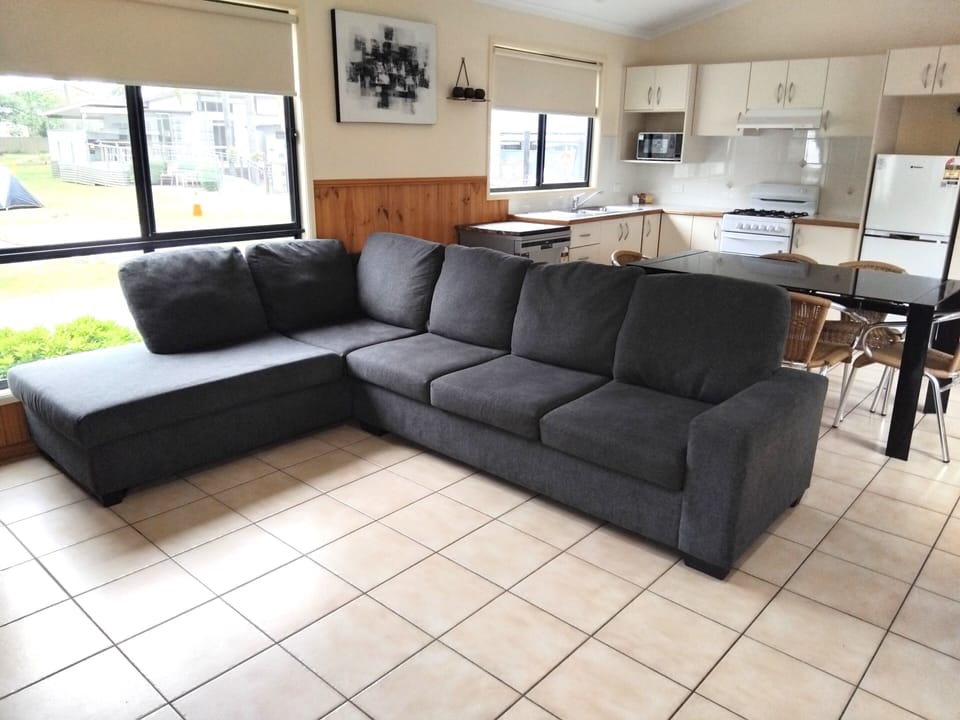 Superior 2 Bedroom Cabin - Pet Friendly | Living area | TV, table tennis