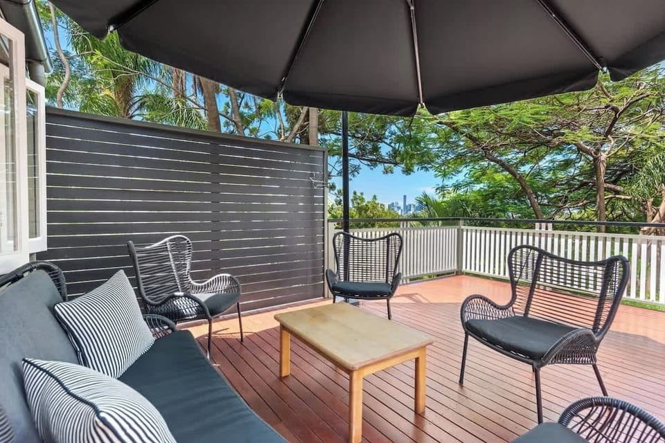 Enjoy the outside with city skyline views