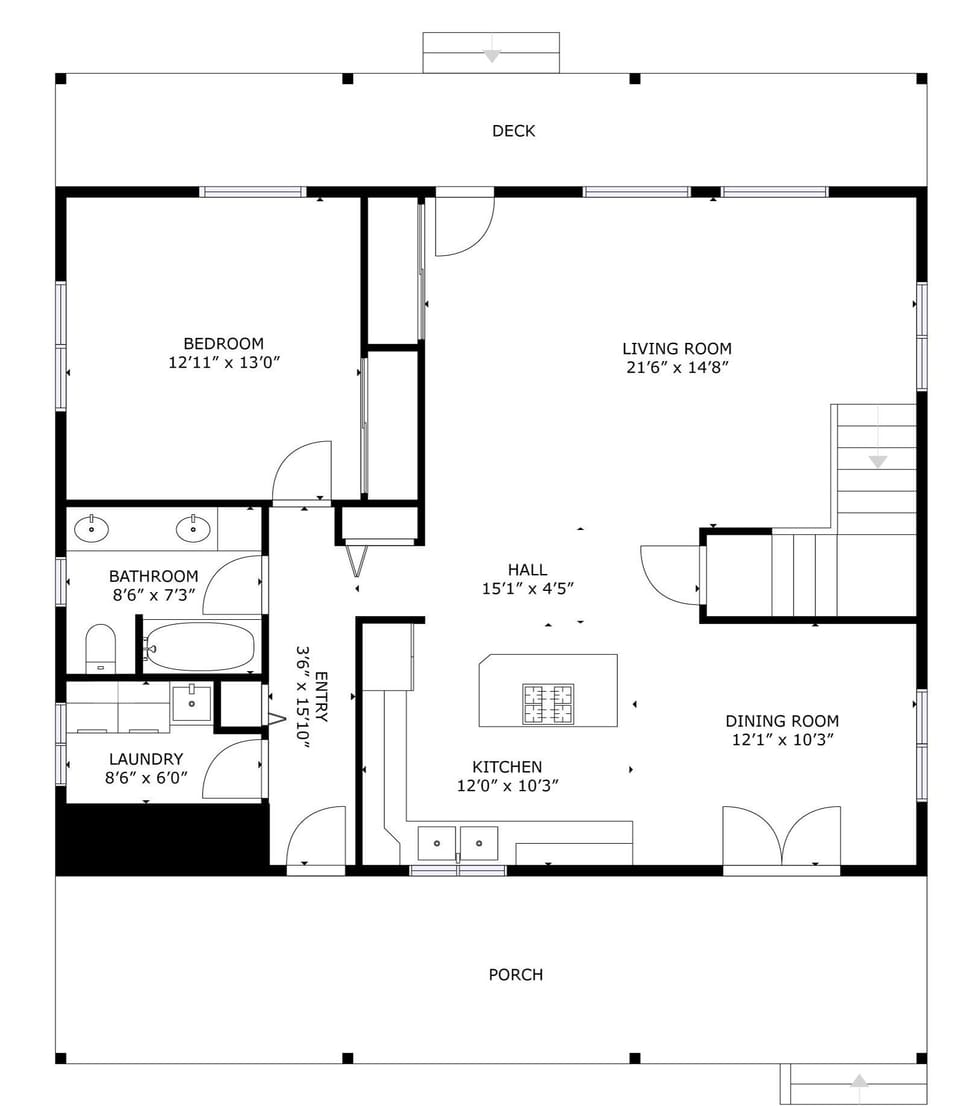 Cabin, 2 Bedrooms | Floor plan