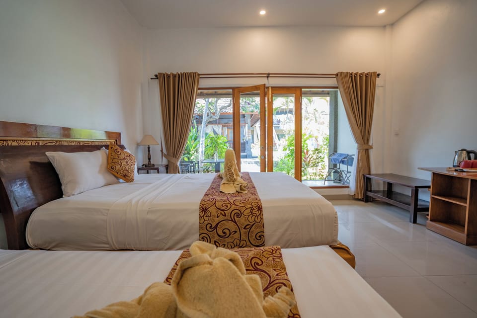Family Triple Room, Pool View | Soundproofing, free WiFi, bed sheets