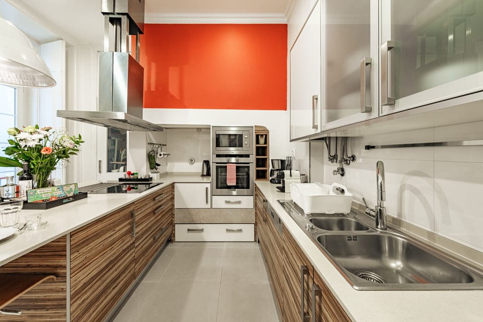 A sophisticated kitchen where design meets practicality.