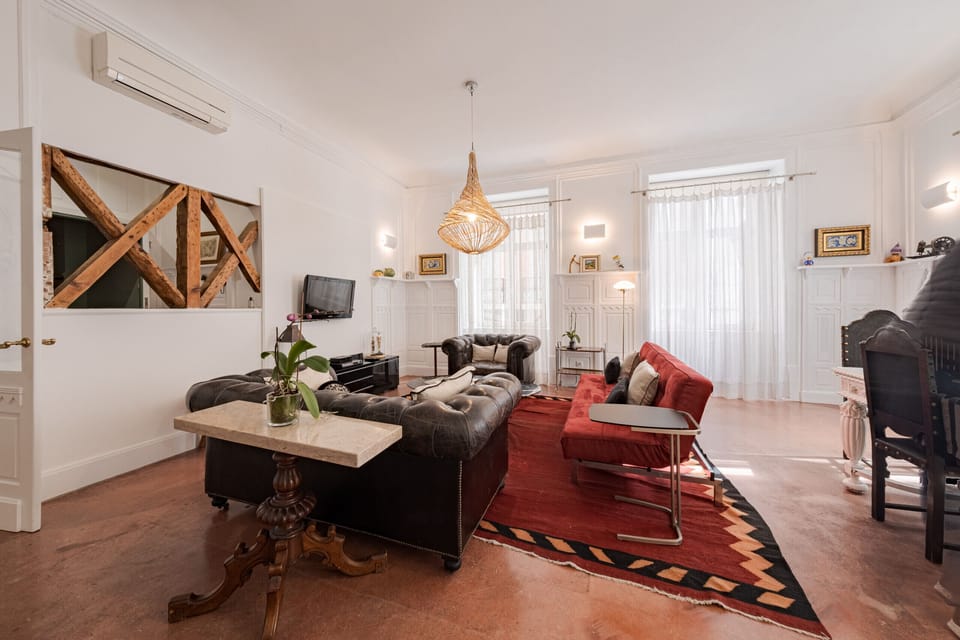 Large living room with air conditioner