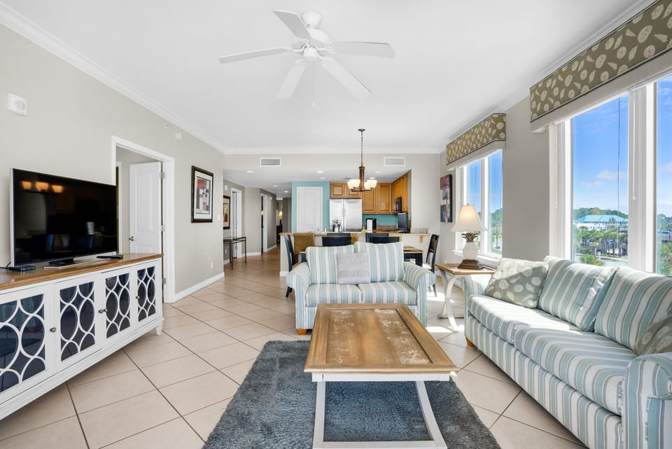 Living room to kitchen view