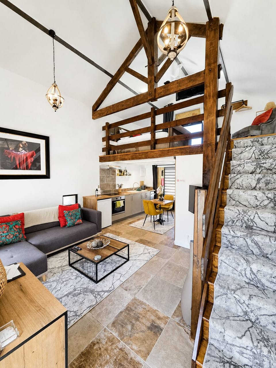 Mezzanine, Kitchen and Sitting Room