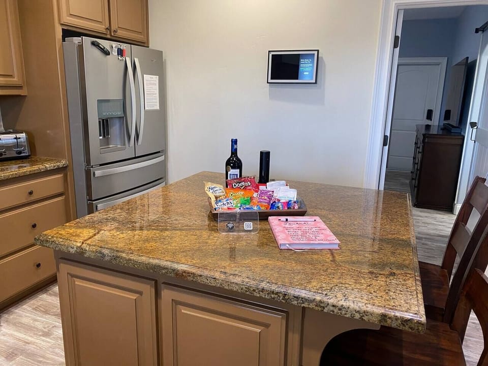 Amazon Alexa in kitchen and each bedroom for music, news, internet search, white noise, etc.