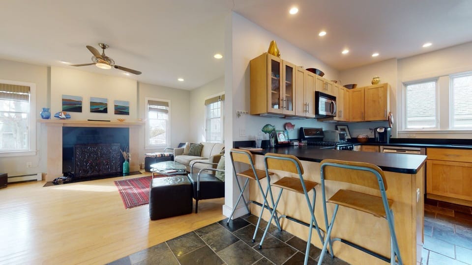 Open concept kitchen and living room