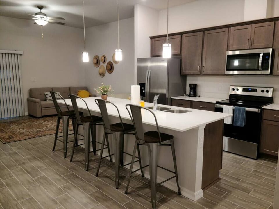 Kitchen is open to the living room