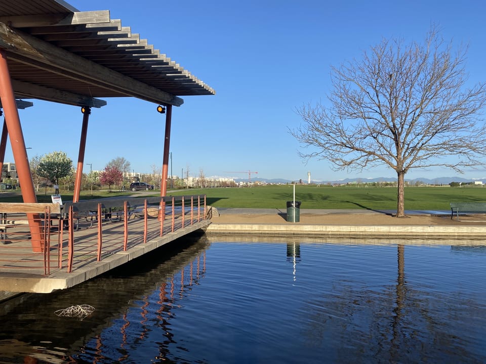 Central Park w/ playground picnic area running and biking trails and rec center.