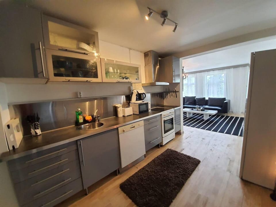 Apartment | Private kitchen | Fridge, microwave, oven, stovetop