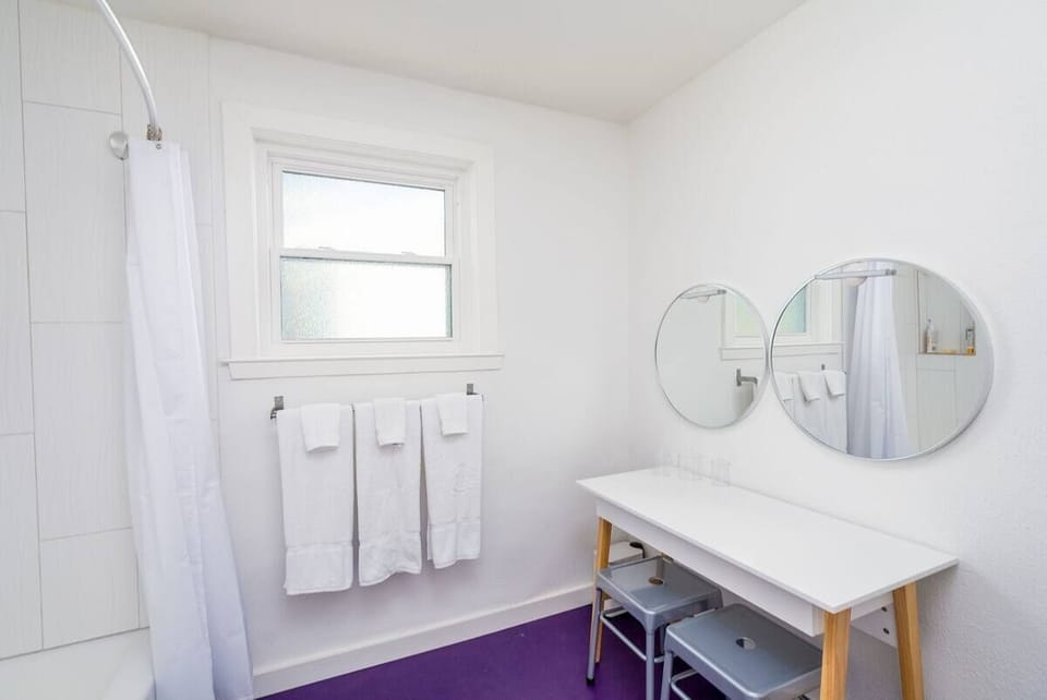 Large vanity area in bathroom