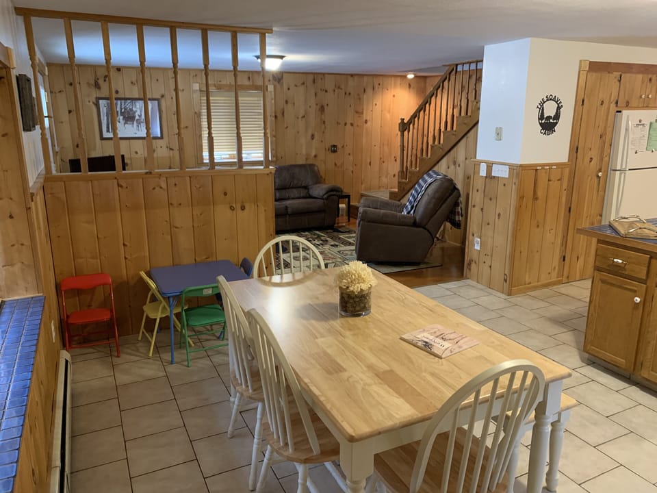 Living room and dining area.