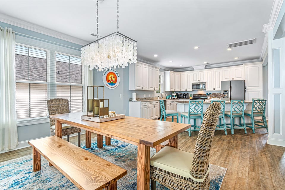 Our spacious dining table is the perfect spot for sharing meals and making memories with your loved ones. From festive dinners to casual brunches, this is where the magic happens!