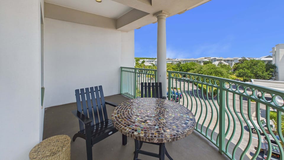 Dining table and chairs on balcony for perfect views of the surrounding area or a evening meal