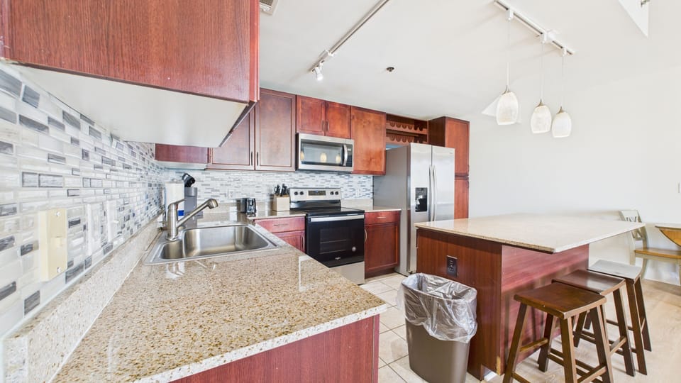 Fully equipped kitchen with modern appliances and all the cooking essentials