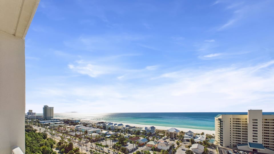 Scenic views of the gulf from balcony