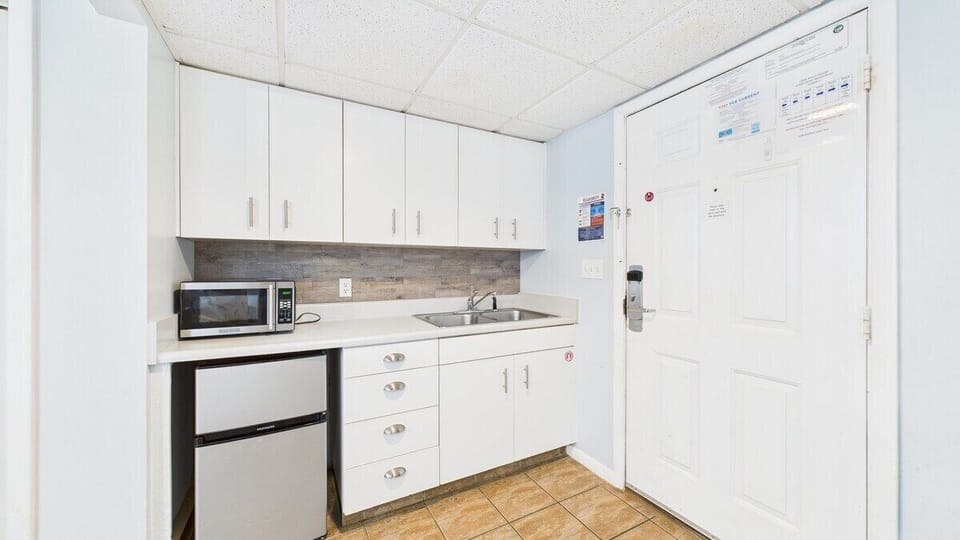 Kitchenette with cooking essentials