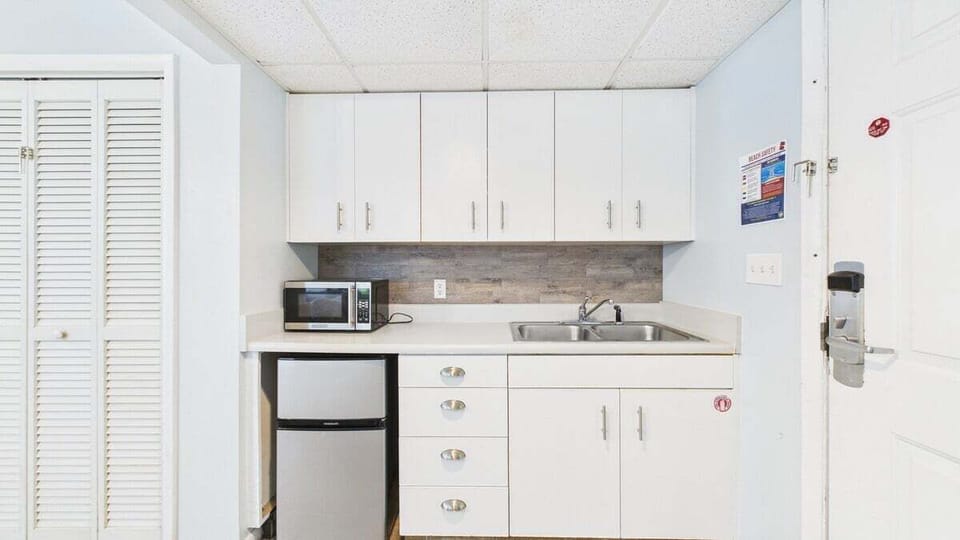Kitchenette with cooking essentials