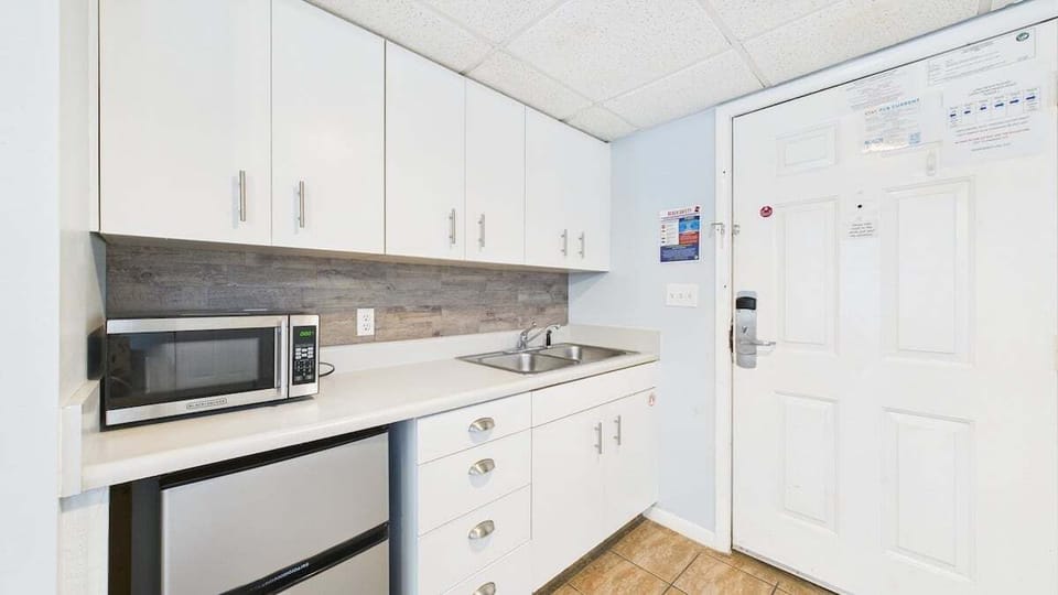 Kitchenette with cooking essentials