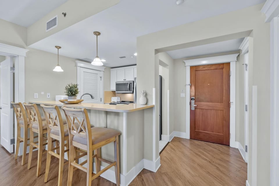 Kitchen with bar seating