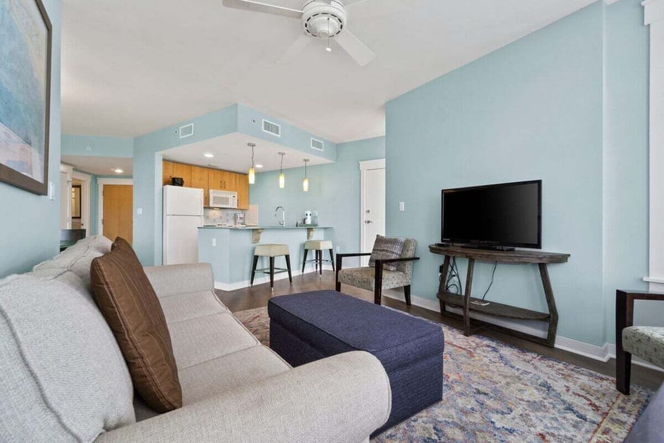 Living area with sleeper sofa