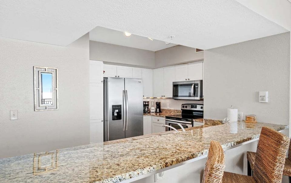 Breakfast bar overlooking kitchen