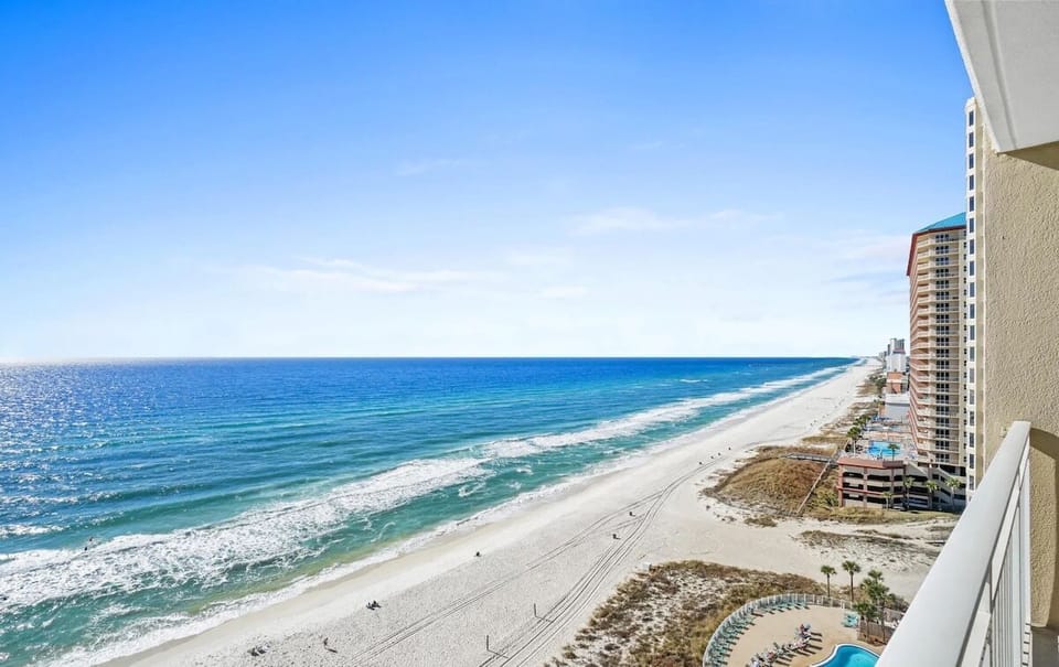 Breathtaking views of the beach and gulf from balcony