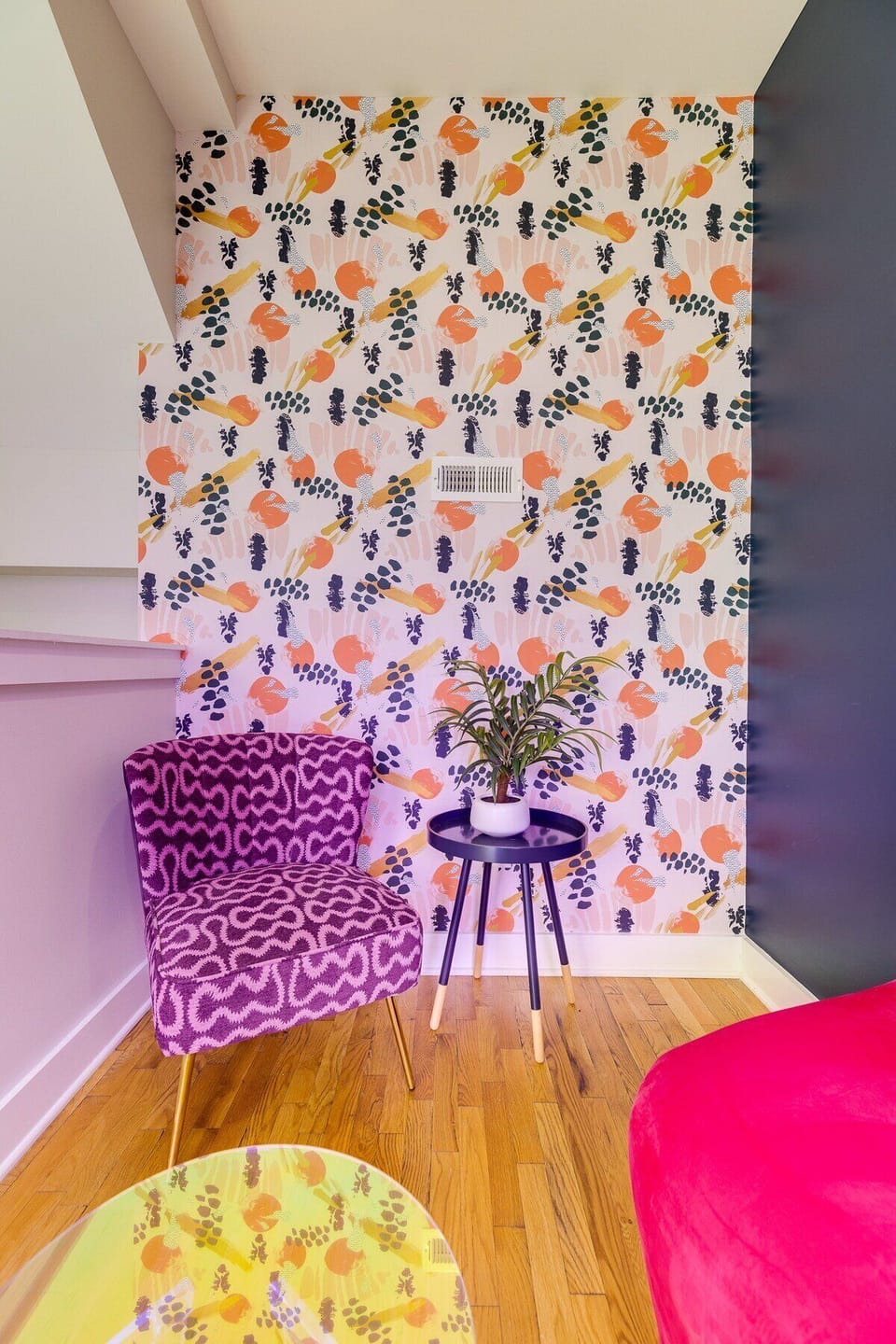 Stylish seating nook decorated like the Music City itself