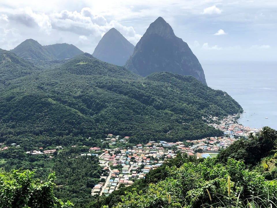 Soufriere and the famous Pitons!  Great hike, botanical gardens, mud baths.