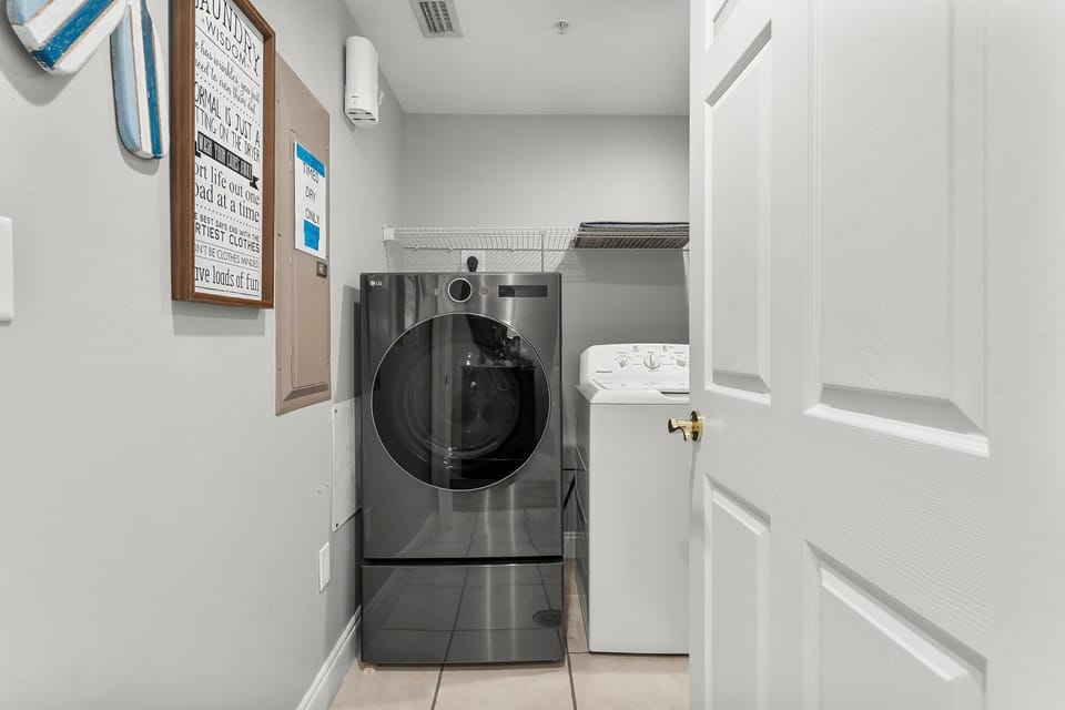 Modern laundry room with washer and dryer