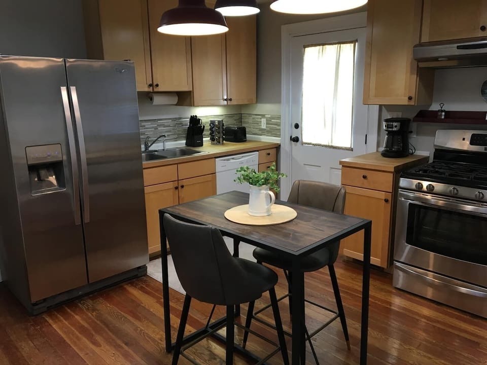 Dine in style after preparing a gourmet meal in our kitchen.